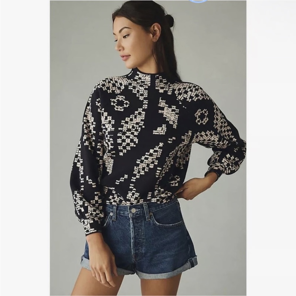 Anthropologie Beatriz Mock-Neck Sweater